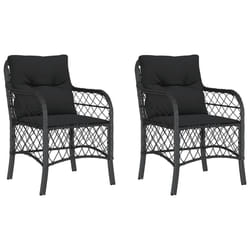 VidaXL 365153 outdoor chair Terrace Padded seat Polyrattan, Steel Black