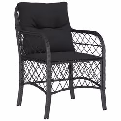 VidaXL 365153 outdoor chair Terrace Padded seat Polyrattan, Steel Black - Additional view 4