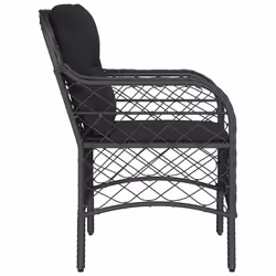 VidaXL 365153 outdoor chair Terrace Padded seat Polyrattan, Steel Black - Additional view 6