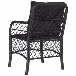 VidaXL 365153 outdoor chair Terrace Padded seat Polyrattan, Steel Black - Additional view 7
