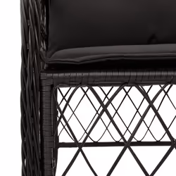 VidaXL 365153 outdoor chair Terrace Padded seat Polyrattan, Steel Black - Additional view 8