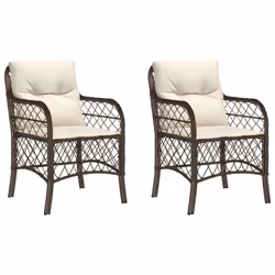 VidaXL 365154, Terrace, Padded seat, Polyrattan, Steel, Cream, White, 110 kg, 585 mm