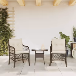 VidaXL 365154 outdoor chair Terrace Padded seat Polyrattan, Steel Cream, White