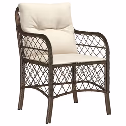 VidaXL 365154 outdoor chair Terrace Padded seat Polyrattan, Steel Cream, White - Additional view 4
