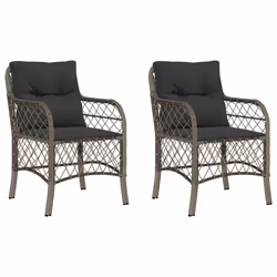 VidaXL 365155, Terrace, Padded seat, Polyrattan, Steel, Grey, 110 kg, 585 mm