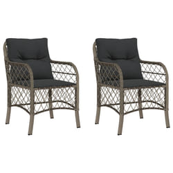 VidaXL 365155 outdoor chair Terrace Padded seat Polyrattan, Steel Grey