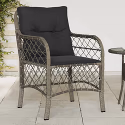 VidaXL 365155 outdoor chair Terrace Padded seat Polyrattan, Steel Grey
