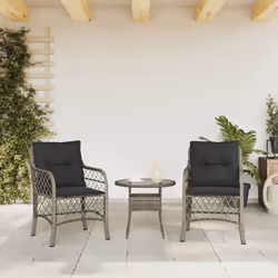VidaXL 365155 outdoor chair Terrace Padded seat Polyrattan, Steel Grey