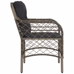 VidaXL 365155 outdoor chair Terrace Padded seat Polyrattan, Steel Grey - Additional view 6
