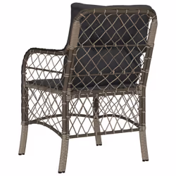 VidaXL 365155 outdoor chair Terrace Padded seat Polyrattan, Steel Grey - Additional view 7