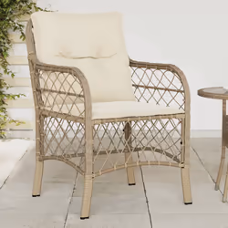 VidaXL 365156 outdoor chair Terrace Padded seat Polyrattan, Steel Cream, White - Additional view 2