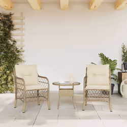 VidaXL 365156 outdoor chair Terrace Padded seat Polyrattan, Steel Cream, White - Additional view 3