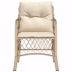 VidaXL 365156 outdoor chair Terrace Padded seat Polyrattan, Steel Cream, White - Additional view 5