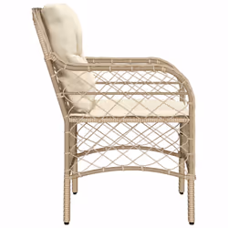 VidaXL 365156 outdoor chair Terrace Padded seat Polyrattan, Steel Cream, White - Additional view 6