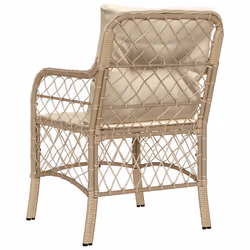 VidaXL 365156 outdoor chair Terrace Padded seat Polyrattan, Steel Cream, White - Additional view 7