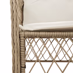 VidaXL 365156 outdoor chair Terrace Padded seat Polyrattan, Steel Cream, White - Additional view 8