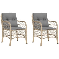 VidaXL 365157 outdoor chair Terrace Padded seat Polyrattan, Steel Grey