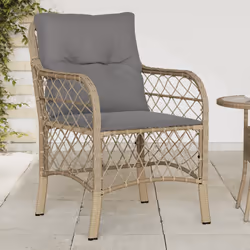 VidaXL 365157 outdoor chair Terrace Padded seat Polyrattan, Steel Grey