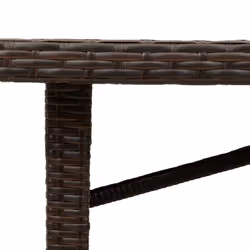 vidaXL Garden Table with Glass Top Patio Outdoor Dining Table Poly Rattan - brown, glass - Additional view 8