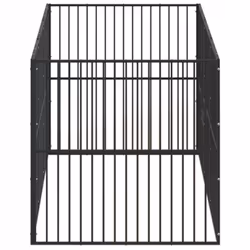 vidaXL Dog Playpen 8 Panels Dog Kennel Pet Dog Crate Black Galvanised Steel - Additional view 4