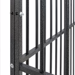 vidaXL Dog Playpen 8 Panels Dog Kennel Pet Dog Crate Black Galvanised Steel - Additional view 6