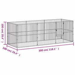 vidaXL Dog Playpen 8 Panels Dog Kennel Pet Dog Crate Black Galvanised Steel - Additional view 8