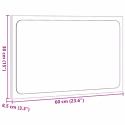 vidaXL LED Bathroom Mirror Toilet Mirror Washroom Wall Mirror Engineered Wood - smoked oak
