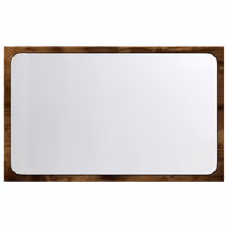 vidaXL LED Bathroom Mirror Toilet Mirror Washroom Wall Mirror Engineered Wood - smoked oak - Additional view 5
