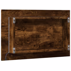 vidaXL LED Bathroom Mirror Toilet Mirror Washroom Wall Mirror Engineered Wood - smoked oak - Additional view 7