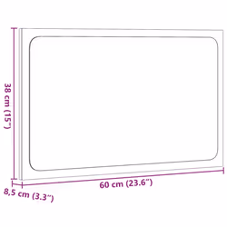 vidaXL LED Bathroom Mirror Toilet Mirror Washroom Wall Mirror Engineered Wood - grey sonoma