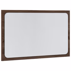 vidaXL LED Bathroom Mirror Toilet Mirror Washroom Wall Mirror Engineered Wood - brown oak