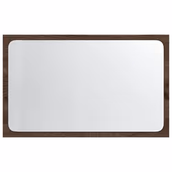 vidaXL LED Bathroom Mirror Toilet Mirror Washroom Wall Mirror Engineered Wood - brown oak - Additional view 5