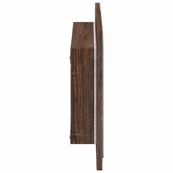 vidaXL LED Bathroom Mirror Toilet Mirror Washroom Wall Mirror Engineered Wood - brown oak - Additional view 6