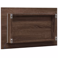 vidaXL LED Bathroom Mirror Toilet Mirror Washroom Wall Mirror Engineered Wood - brown oak - Additional view 7