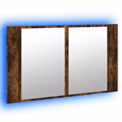 vidaXL LED Bathroom Mirror Cabinet Washroom Sink Cabinet Mirror Furniture - smoked oak - Additional view 4
