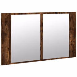 vidaXL LED Bathroom Mirror Cabinet Washroom Sink Cabinet Mirror Furniture - smoked oak - Additional view 5