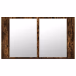 vidaXL LED Bathroom Mirror Cabinet Washroom Sink Cabinet Mirror Furniture - smoked oak - Additional view 6