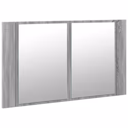 vidaXL LED Bathroom Mirror Cabinet Washroom Sink Cabinet Mirror Furniture - grey sonoma - Additional view 5