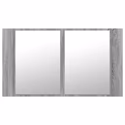 vidaXL LED Bathroom Mirror Cabinet Washroom Sink Cabinet Mirror Furniture - grey sonoma - Additional view 6
