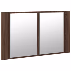 vidaXL LED Bathroom Mirror Cabinet Washroom Sink Cabinet Mirror Furniture - brown oak - Additional view 5