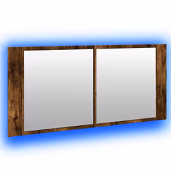 vidaXL LED Bathroom Mirror Cabinet Washroom Mirror Storage Cupboard Organiser - smoked oak - Additional view 4