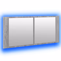 vidaXL LED Bathroom Mirror Cabinet Washroom Mirror Storage Cupboard Organiser - grey sonoma - Additional view 4