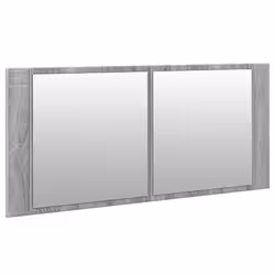 vidaXL LED Bathroom Mirror Cabinet Washroom Mirror Storage Cupboard Organiser - grey sonoma - Additional view 5