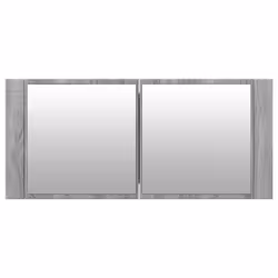 vidaXL LED Bathroom Mirror Cabinet Washroom Mirror Storage Cupboard Organiser - grey sonoma - Additional view 6