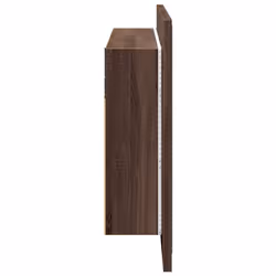 vidaXL LED Bathroom Mirror Cabinet Washroom Sink Cabinet Mirror Furniture - brown oak - Additional view 7