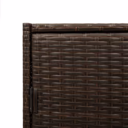 vidaXL Garden Storage Cabinet Outdoor Tool Storage Box Cupboard Poly Rattan - brown - Additional view 10