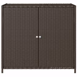 vidaXL Garden Storage Cabinet Outdoor Tool Storage Box Cupboard Poly Rattan - brown - Additional view 6