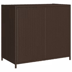 vidaXL Garden Storage Cabinet Outdoor Tool Storage Box Cupboard Poly Rattan - brown - Additional view 8