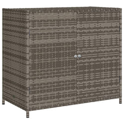 vidaXL Garden Storage Cabinet Outdoor Tool Storage Box Cupboard Poly Rattan - grey