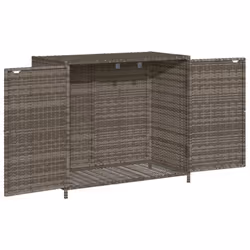 vidaXL Garden Storage Cabinet Outdoor Tool Storage Box Cupboard Poly Rattan - grey - Additional view 5